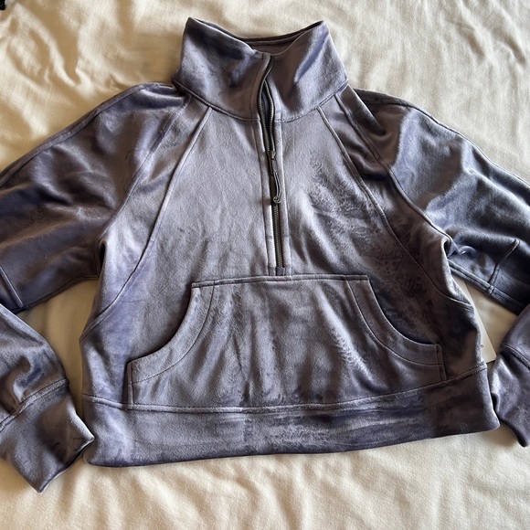 Lululemon Scuba Oversized Funnel-Neck Half Zip Velvet Sweater Sweatshirt Purple - Picture 6 of 15